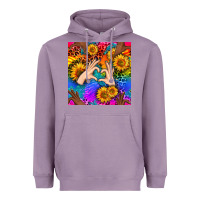Lavender Heart And Sunflowers With Neon Leopard Patterns Heavyweight Hoodie - BundleAndBundleShop