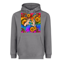 Storm Heart And Sunflowers With Neon Leopard Patterns Heavyweight Hoodie - BundleAndBundleShop