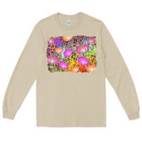 Mushroom colourful pumpkin background Long Sleeve Tee - AdoDesignShop