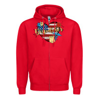 Red 911 dispatcher Zipper Hoodie - MaliasSmallBusiness