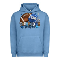 Pigment Pebble Blue Touchdown season American Football blue team color Urban Hoodie - HowdyJamesFarm