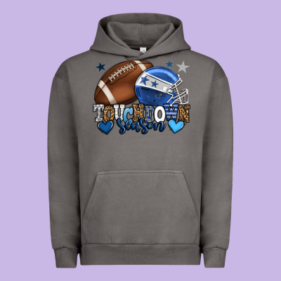 Touchdown Season American Football Blue Team Color Urban Hoodie Designed By Howdyjamesfarm
