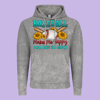 Baseball Makes Me Happy You, Not So Much Vintage Hoodie Designed By Hra Design Shop