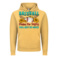 Vintage Mustard baseball makes me happy you, not so much Vintage Hoodie - HRA Design Shop