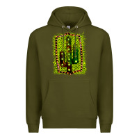 Army Green Cactus Leopard Frame Premium Hoodie - Bettercallsaul