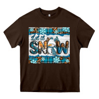 Chocolate Brown let it snow Heavy Core Tee - RanaPortraitStore