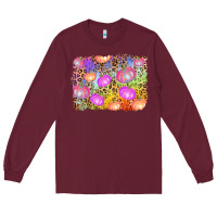 Burgundy colourful pumpkin background Long Sleeve Tee - AdoDesignShop