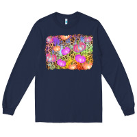 Navy colourful pumpkin background Long Sleeve Tee - AdoDesignShop