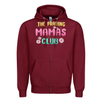 Burgundy the praying mamas club Zipper Hoodie - MaliasSmallBusiness