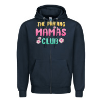 Navy the praying mamas club Zipper Hoodie - MaliasSmallBusiness
