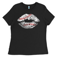 Black baseball lips Ladies Tee - AdoDesignShop