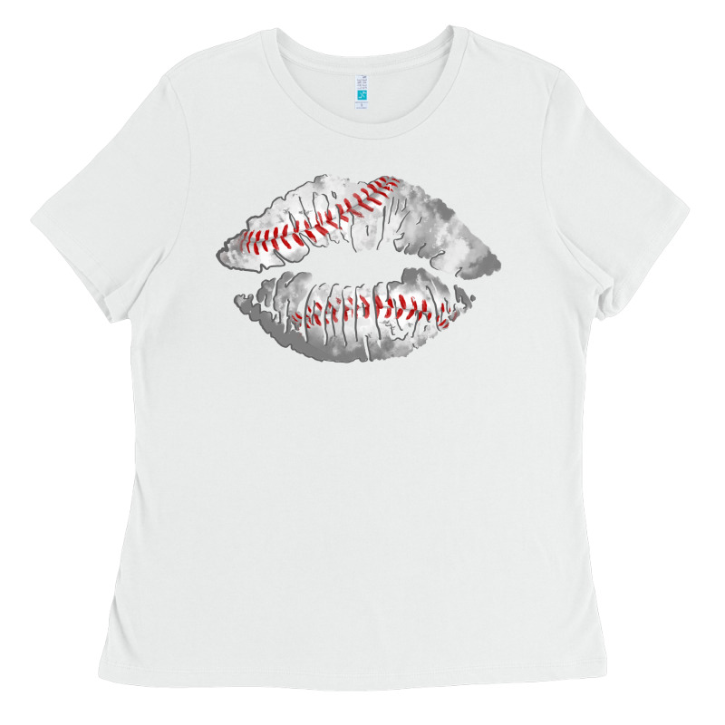Baseball Lips Ladies Tee by AdoDesignShop | Teevron
