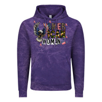 Cloud Purple american woman Vintage Hoodie - CowhideDigitalArt