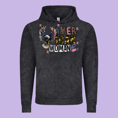 American Woman Vintage Hoodie Designed By Cowhidedigitalart