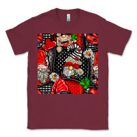 Burgundy ladybug gnomes seamless pattern Classic Tee - BundleAndBundleShop