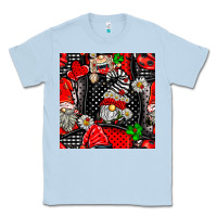 Dusty Blue ladybug gnomes seamless pattern Classic Tee - BundleAndBundleShop