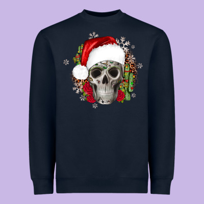 Skull Christmas Cactus Heavyweight Sweatshirt Designed By Jahusdesignshop