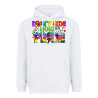 White LGBTQ+ Don't Hide Your Pride Heavyweight Hoodie - BundleAndBundleShop