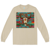 Mushroom western serape leopard bull skull turquoise tumbler Long Sleeve Tee - Artiststas