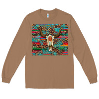 Toasted Coconut western serape leopard bull skull turquoise tumbler Long Sleeve Tee - Artiststas
