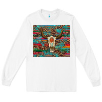 White western serape leopard bull skull turquoise tumbler Long Sleeve Tee - Artiststas