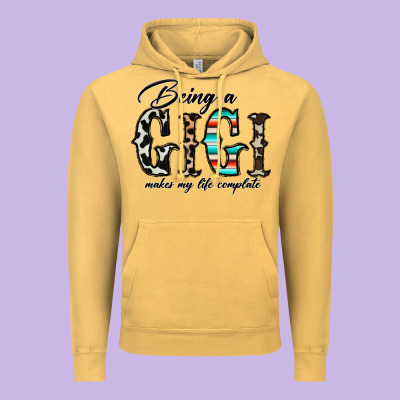 Being A Gigi Makes My Life Complate Vintage Hoodie Designed By Cowhidedigitalart