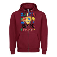 Burgundy autism is my super power Zipper Hoodie - MaliasSmallBusiness