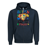 Navy autism is my super power Zipper Hoodie - MaliasSmallBusiness