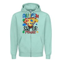 Seafoam autism is my super power Zipper Hoodie - MaliasSmallBusiness