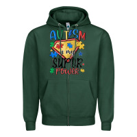 Sports Green autism is my super power Zipper Hoodie - MaliasSmallBusiness
