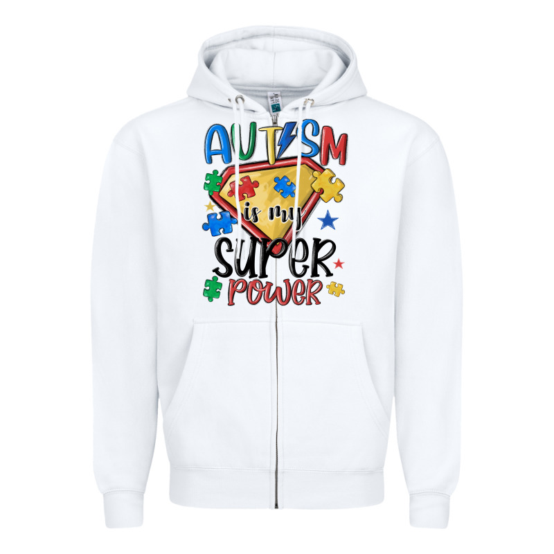 Autism Is My Super Power Zipper Hoodie by MaliasSmallBusiness | Teevron