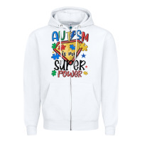 White autism is my super power Zipper Hoodie - MaliasSmallBusiness