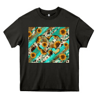 Asphalt leopard sunflower hearts Heavy Core Tee - RanaPortraitStore