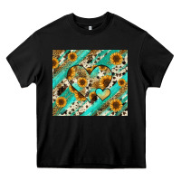 Black leopard sunflower hearts Heavy Core Tee - RanaPortraitStore