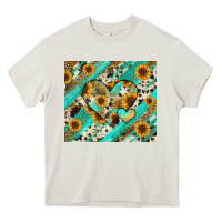 Leopard Sunflower Hearts Heavy Core Tee | Teevron