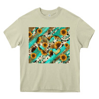 Mossy leopard sunflower hearts Heavy Core Tee - RanaPortraitStore