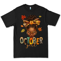 Black october girl afro woman fall Premium Tee - texasbilliewilder