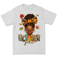 Dove Grey october girl afro woman fall Premium Tee - texasbilliewilder