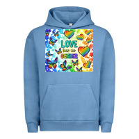 Pigment Pebble Blue love has no gender Urban Hoodie - TumblerDesignByShophia