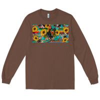 Chestnut western coop animals rooster sunflowers cowhide wooden serape glitter Long Sleeve Tee - Artiststas