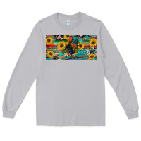 Moon Dust western coop animals rooster sunflowers cowhide wooden serape glitter Long Sleeve Tee - Artiststas