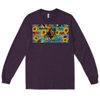 Plum western coop animals rooster sunflowers cowhide wooden serape glitter Long Sleeve Tee - Artiststas