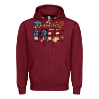 Burgundy dispatcher life Zipper Hoodie - MaliasSmallBusiness
