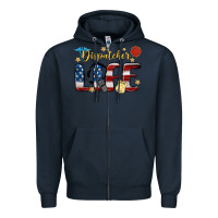 Navy dispatcher life Zipper Hoodie - MaliasSmallBusiness