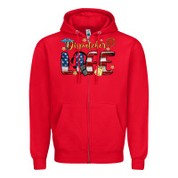 Red dispatcher life Zipper Hoodie - MaliasSmallBusiness