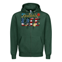 Sports Green dispatcher life Zipper Hoodie - MaliasSmallBusiness