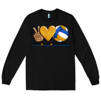 Black peace love volleyball Long Sleeve Tee - AdoDesignShop