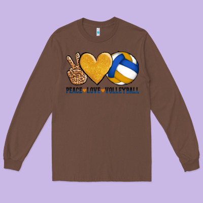 Peace Love Volleyball Long Sleeve Tee Designed By Adodesignshop