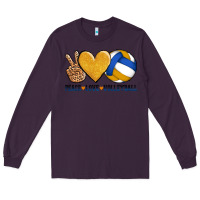 Plum peace love volleyball Long Sleeve Tee - AdoDesignShop
