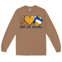 Toasted Coconut peace love volleyball Long Sleeve Tee - AdoDesignShop